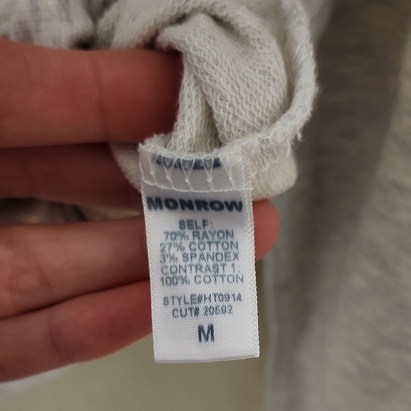 Monrow Gray Tie Front Long Sleeve Hoodie - Picture 3 of 11